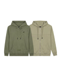 Pack Hoodie Verde + Beige