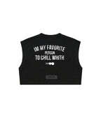 Oversize Crop Top Love The Process Negro