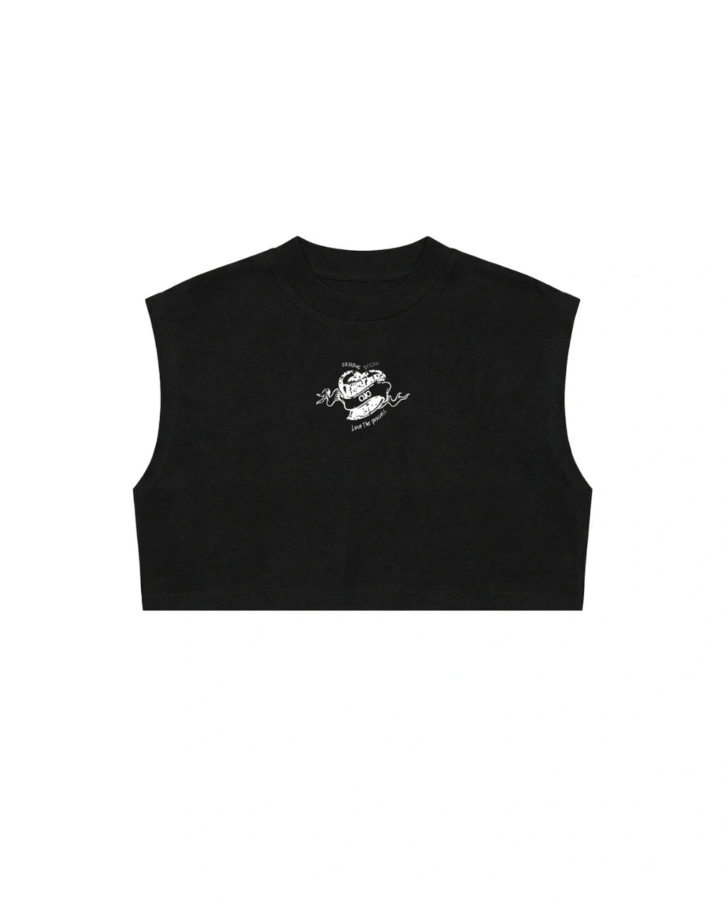 Oversize Crop Top Love The Process Negro