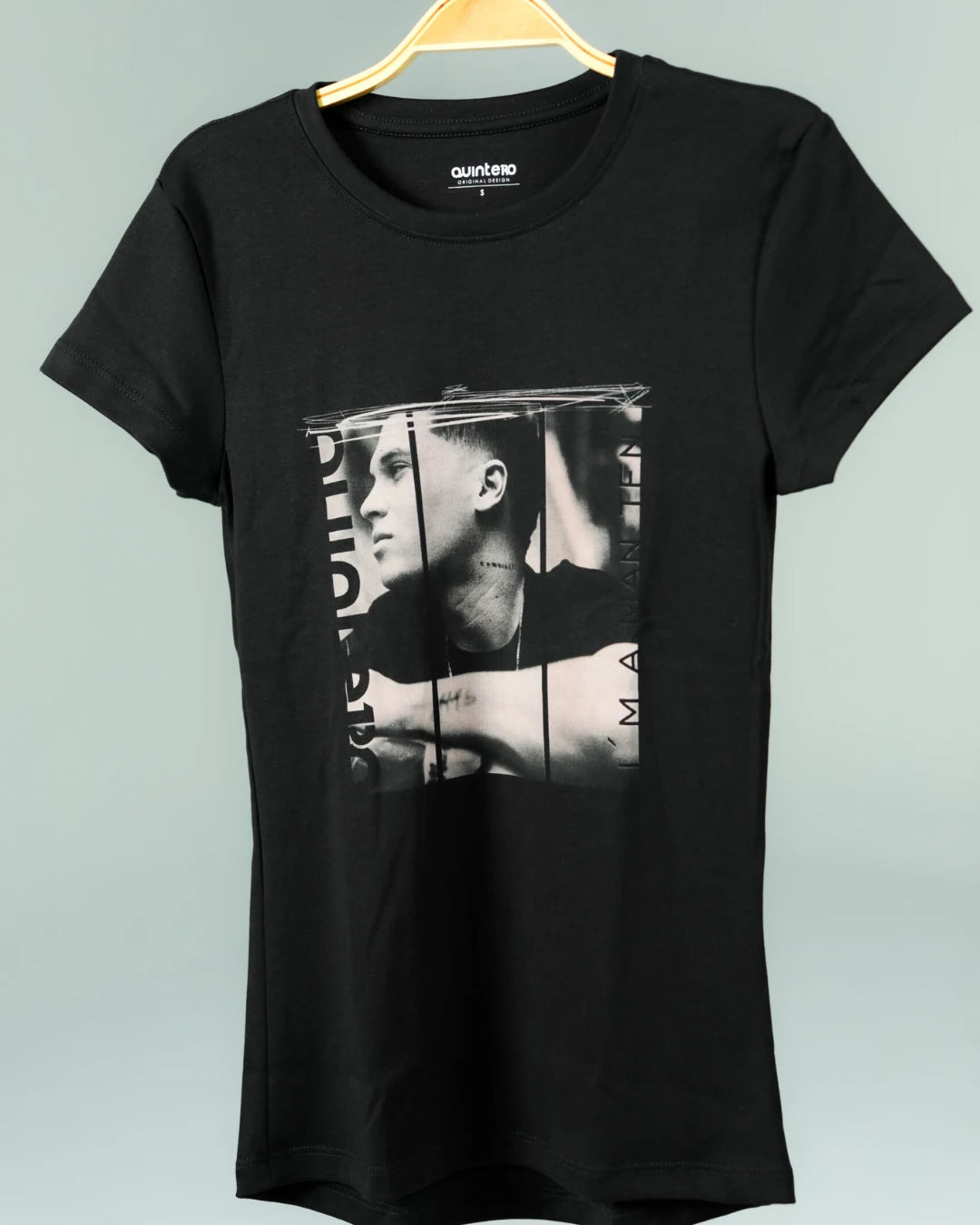 CAMISETA ROSTRO MUJER NEGRA